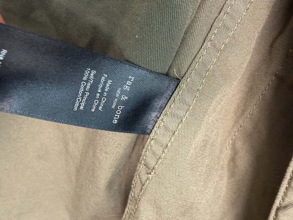 Rag And Bone Mazie Cotton-gabardine Jacket Size Large Olive Green Utility Coat - Picture 10 of 16